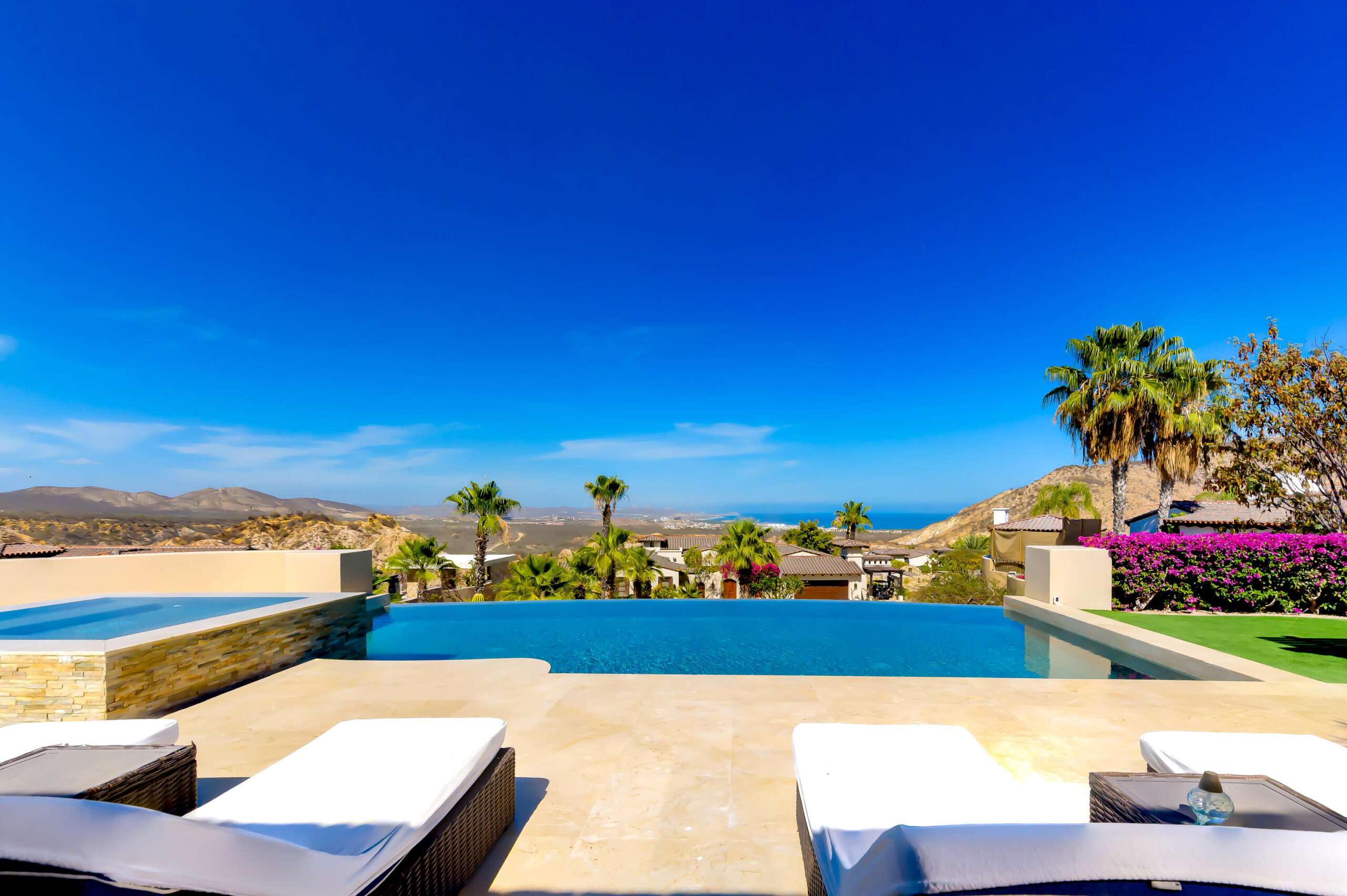 Cabo Luxury Section 4- Las Canadas Discover refined indoor-outdoor living at Cañada 9, set within Querencia, San Jose del Cabo's premier private golf community. Soaring beamed ceilings, walls of pocket glass, and luminous marble floors define an open great room that flows effortlessly to the terrace, infinity-edge pool, and stone-clad water feature -- all framed by panoramic Sea of Cortez and mountain – 3 Demasias de la Laguna, San Jose del Cabo, BS