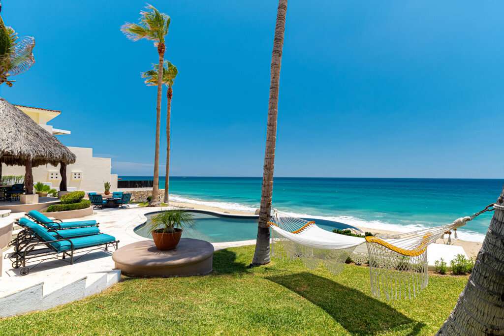 Cabo Luxury Eltule-O/Side:General Welcome to Casa Agave, a breathtaking oceanfront home located along the Golden Corridor between San José del Cabo and Cabo San Lucas. This custom-built, 5,500-square-foot residence offers 65 feet of beachfront living on a pristine stretch of white sand.Thoughtfully designed for comfort and elegance, Casa Agave features five spacious bedrooms with en-suite baths, including a master suite with sweeping ocean for sale