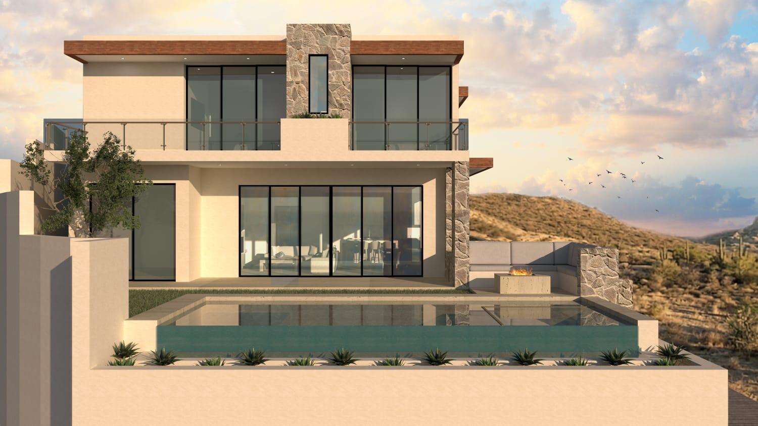 Cabo Luxury El Tule-Inland:General Pre-construction residence in Rancho Los Tules, Los Cabos. Features 4 bedrooms, each with a full bathroom and walk-in closet, offering privacy and comfort. Enjoy ocean for sale